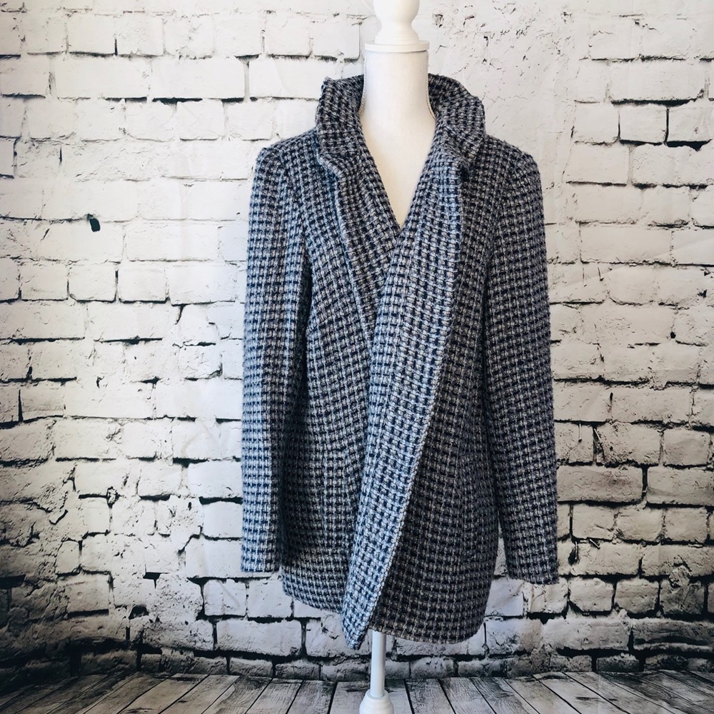 Nubby Boucle Blue Grey and Silver Metallic Jacket